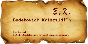 Bedekovich Krisztián névjegykártya